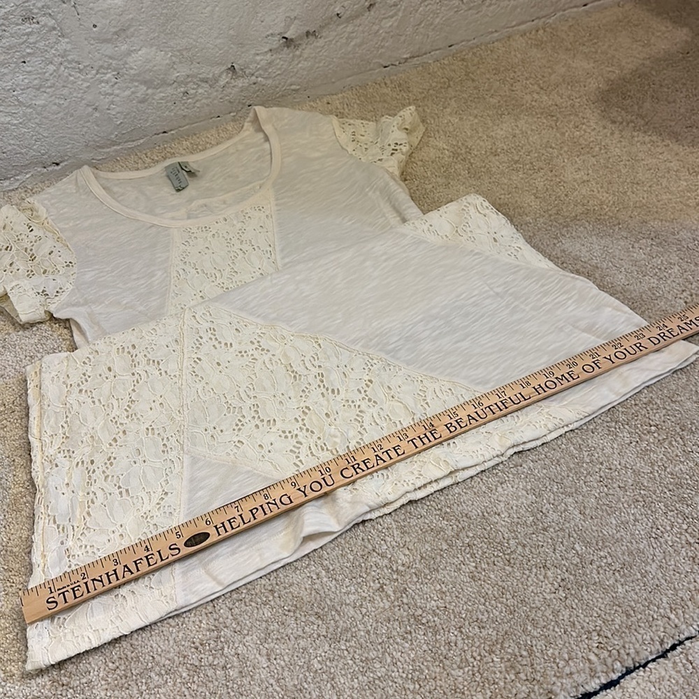 Sahalie Dress White Cotton Lace Women’s Size Petite Medium Shift Dress Casual - Picture 10 of 10